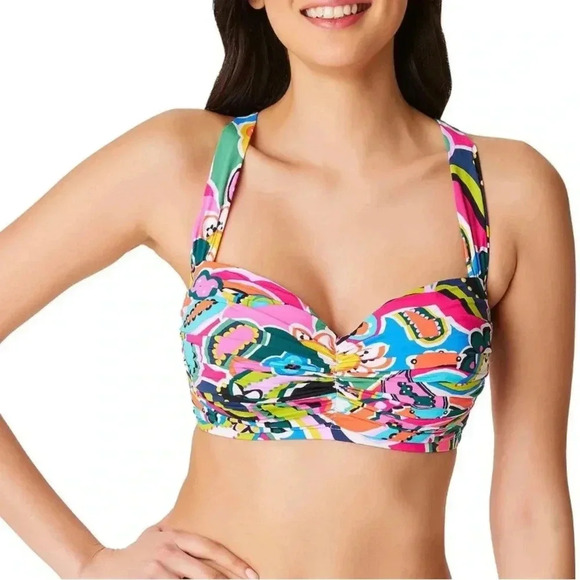 Bleu Rod Beattie Kore Shirred Underwire Bikini Swim Top and Skirted Bottom - Picture 4 of 15